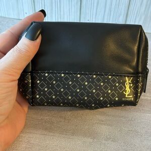 YSL Beaute Black and Gold Cosmetic Bag